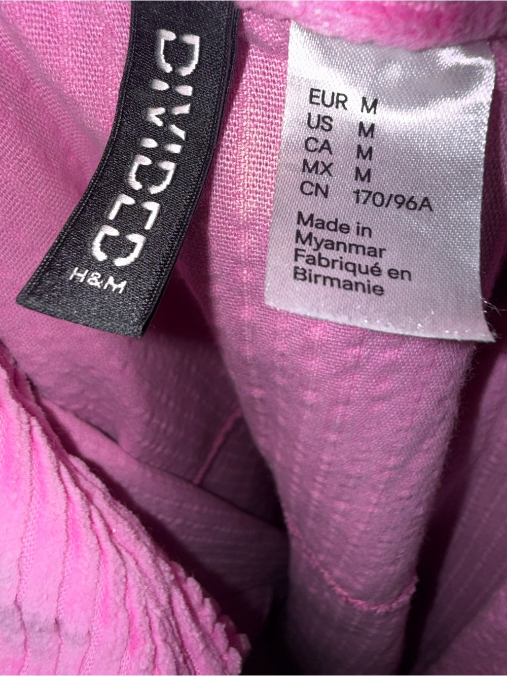 Divided (Medium) Hot Pink Ribbed Button Up - Picture 2 of 4